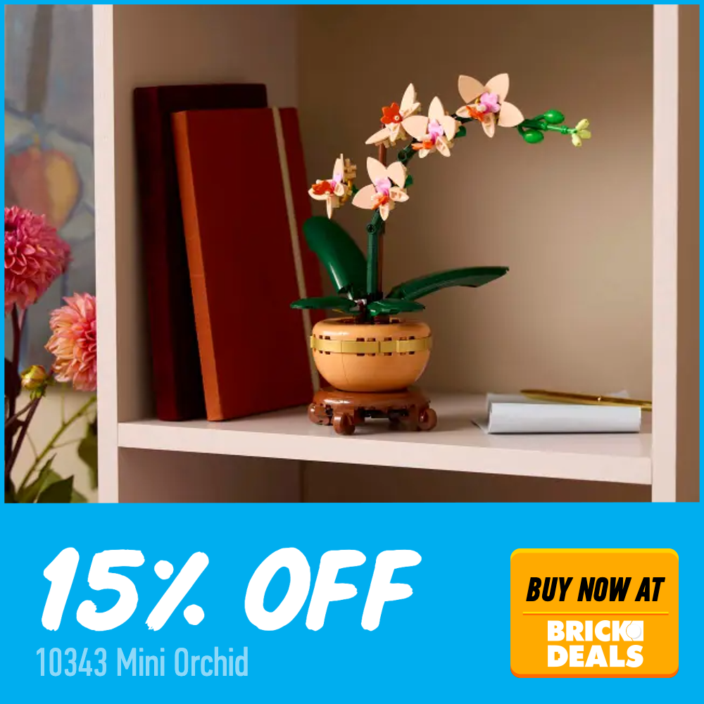 LEGO Botanicals 10343 Mini Orchid 15 off Brick Deals deal card