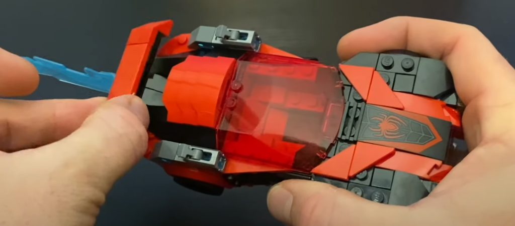 LEGO Marvel 76244 Miles Morales Vs. Morbius car spoiler JB Spielwaren review 1024x451