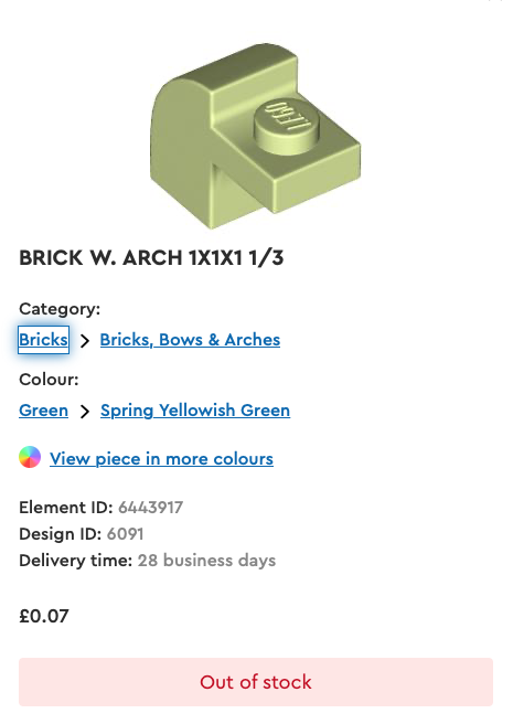 LEGO Pick a Brick Brick with Arch